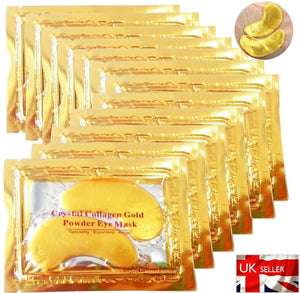 15 PAIRS PREMIUM Crystal Collagen Gold Powder Eye Masks Face Anti Ageing Wrinkle