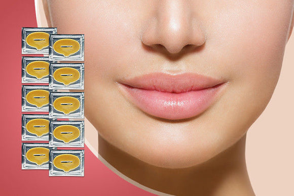 Gold Lip Masks Crystal Collagen Lip Plumping Anti Ageing Moisturising Masks