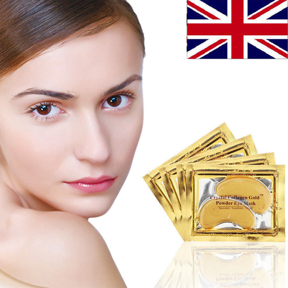 24K Gold Bio Collagen Face Mask Wrinkle Tired Crow Feet Puffy Eye Treatment x 50