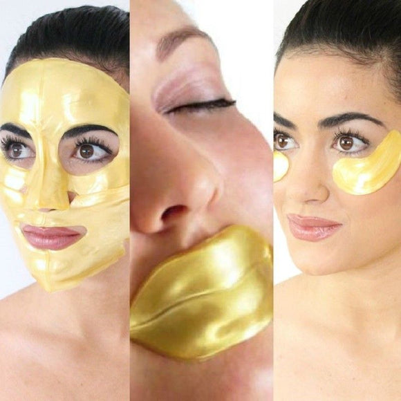 Gold Collagen Bio Crystal Mask for Face Facial Eye Neck & Lip Anti Ageing Masks