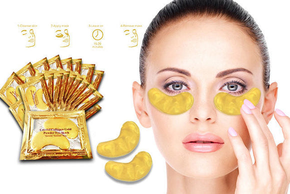 15 Pair Crystal Collagen 24k Gold Under Eye Gel Pad Face Mask Anti Aging Wrinkle