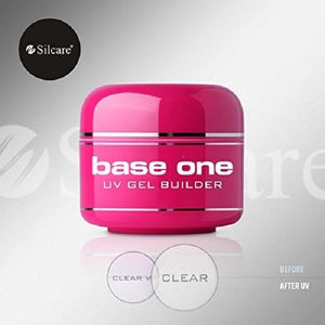 Base One Clear Acid Free UV Gel FILE OFF Nail Gel BUILDER 50g Silcare -Pack of 3