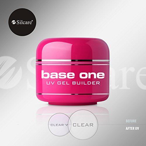 Base One Clear Acid Free UV Gel FILE OFF Nail BUILDER 50g Silcare - Pack of 5