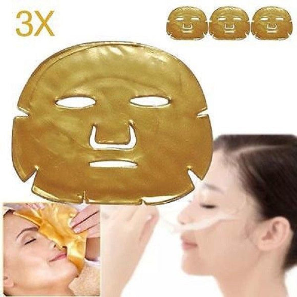 3 x Collagen Mask Face Eyes Full Facial Gold Anti Ageing Wrinkle fill Skin Care